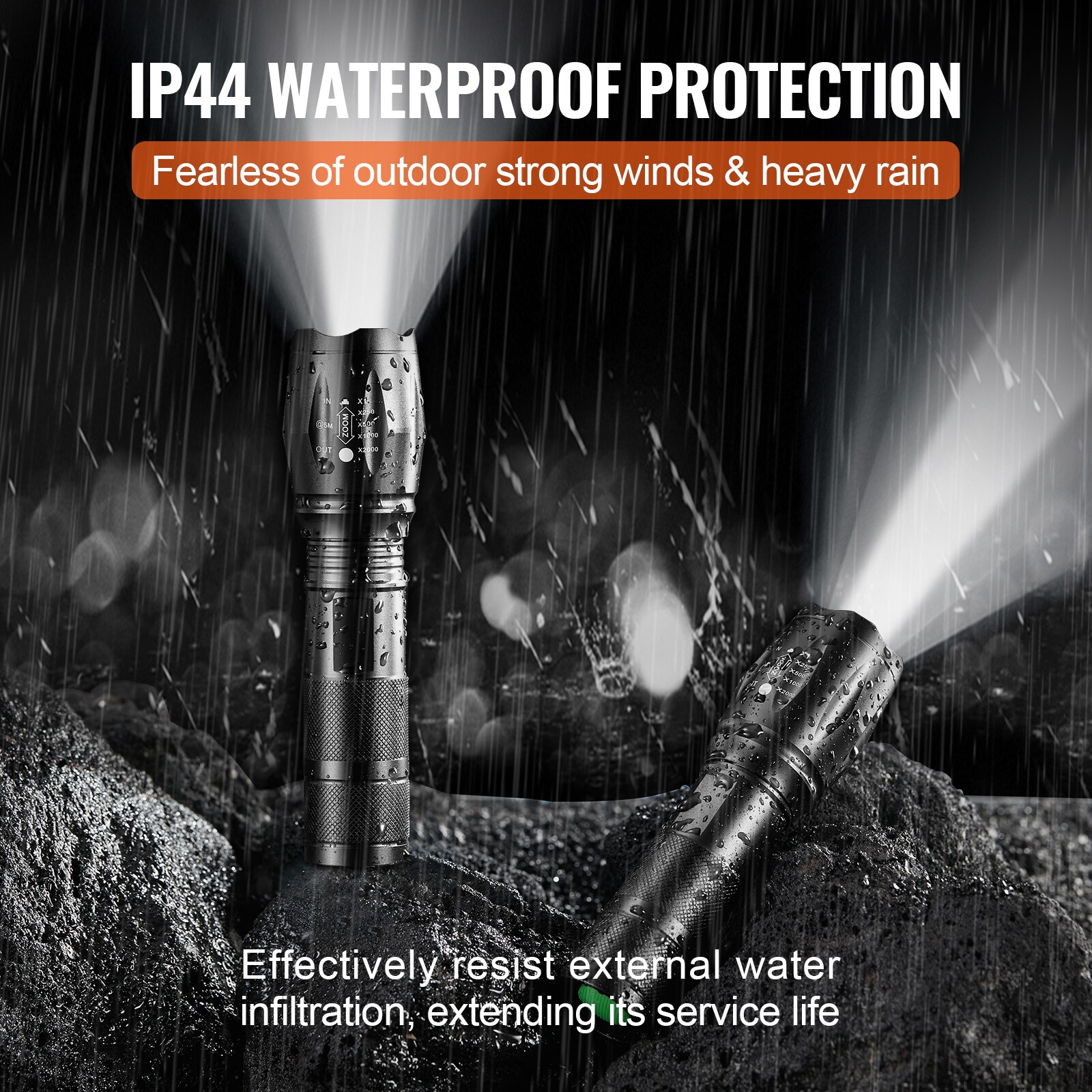 2 Pack Flashlights 2000 High Lumens 5 Modes Adjustable Focus Flashlight_voghion.com
